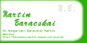 martin baracskai business card